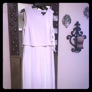 DKNY white Jumpsuit with Grommet Side Detail